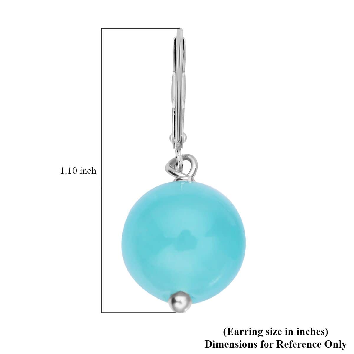 Amazonite Drop Lever Back Earrings in Rhodium Over Sterling Silver 15.00 ctw image number 4