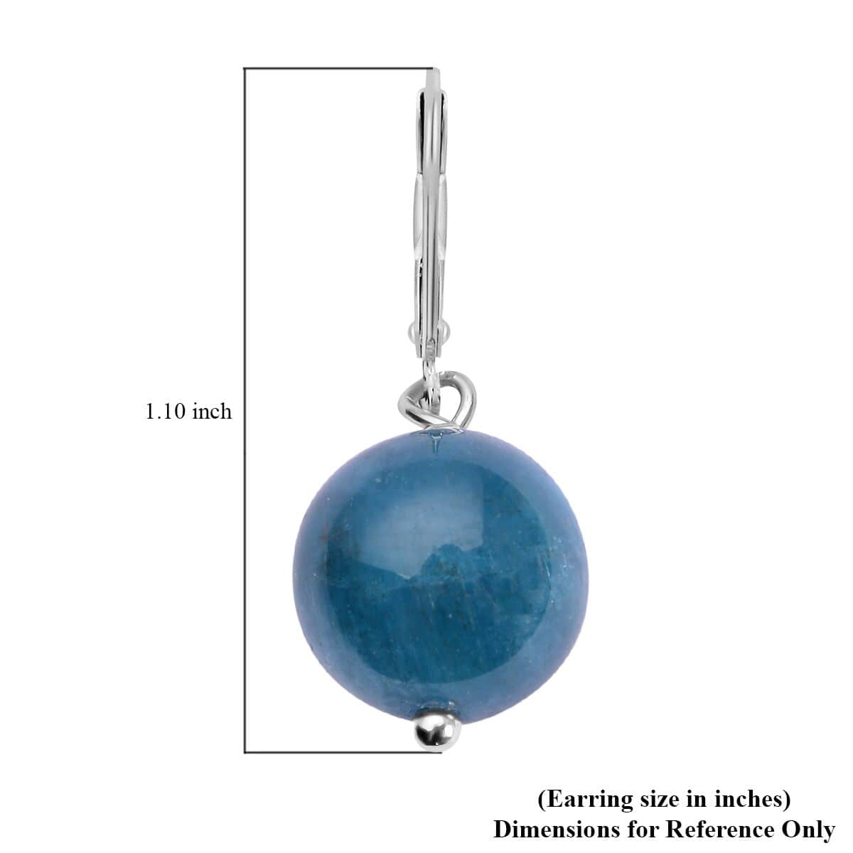 Malgache Neon Apatite 15.00 ctw Drop Lever Back Earrings in Rhodium Over Sterling Silver image number 4