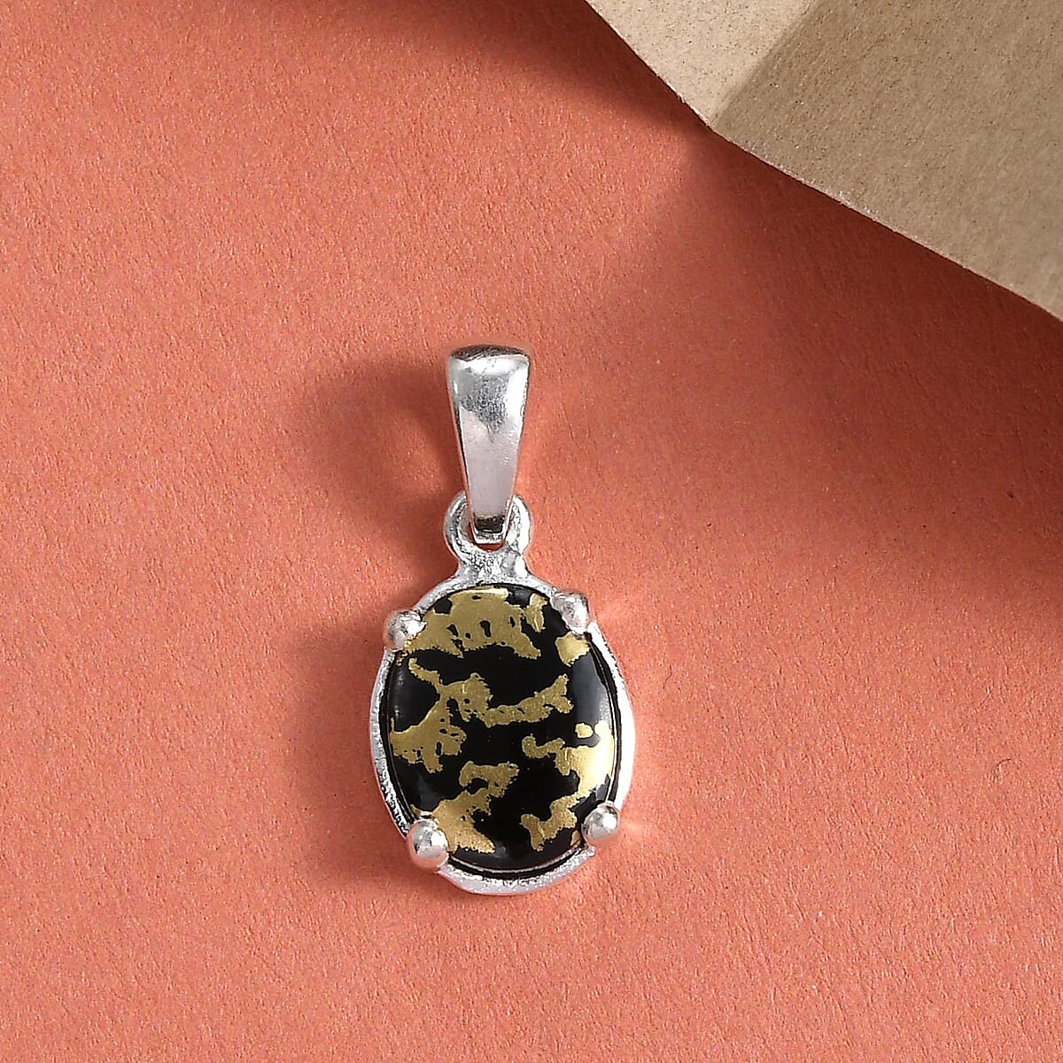 Goldenite Solitaire Pendant in Sterling Silver 1.65 ctw image number 1