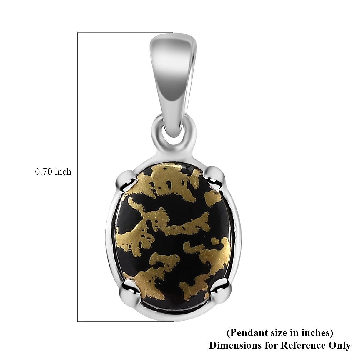 Goldenite Solitaire Pendant in Sterling Silver 1.65 ctw image number 5