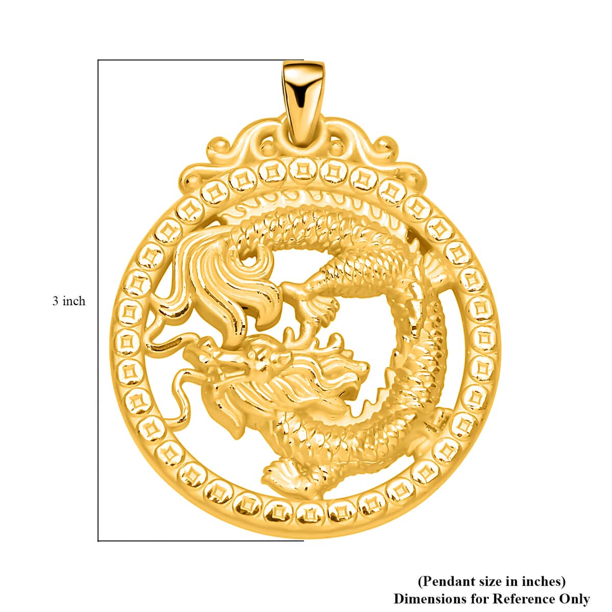 24K Yellow Gold Electroform Dragon Pendant 6 Grams image number 4