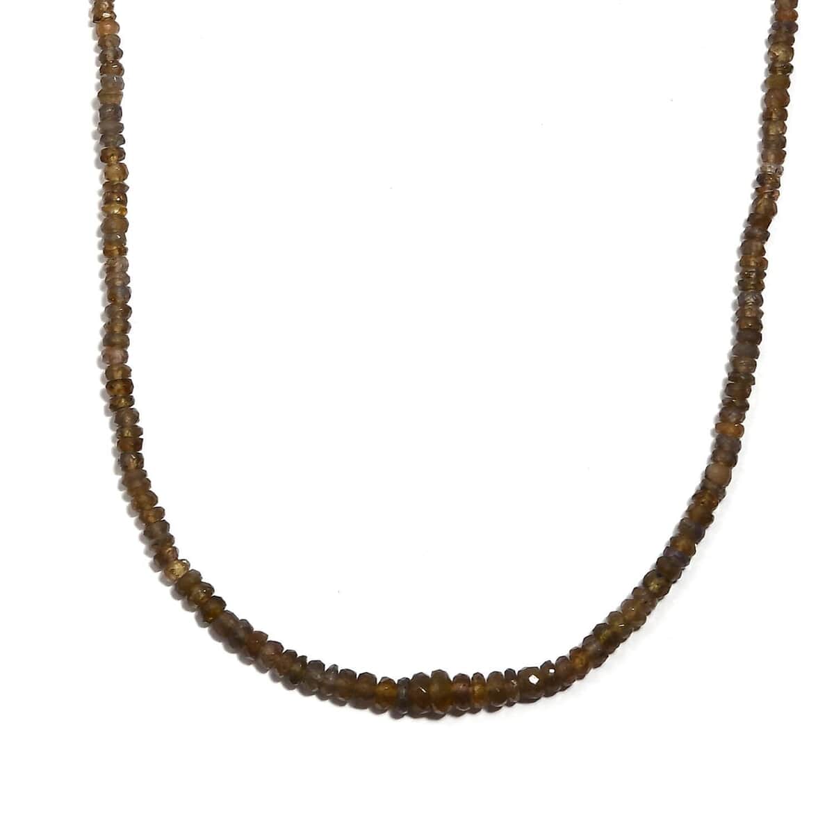 Luxoro 10K Yellow Gold Golden Tanzanite Beaded Necklace For Women 18 Inches image number 0
