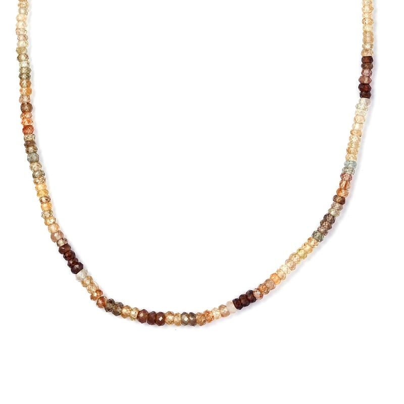 Luxoro 10K Yellow Gold Golden Zircon Beaded Necklace 18 Inches 66.10 ctw