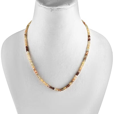 Luxoro 10K Yellow Gold Golden Zircon Beaded Necklace 18 Inches 66.10 ctw