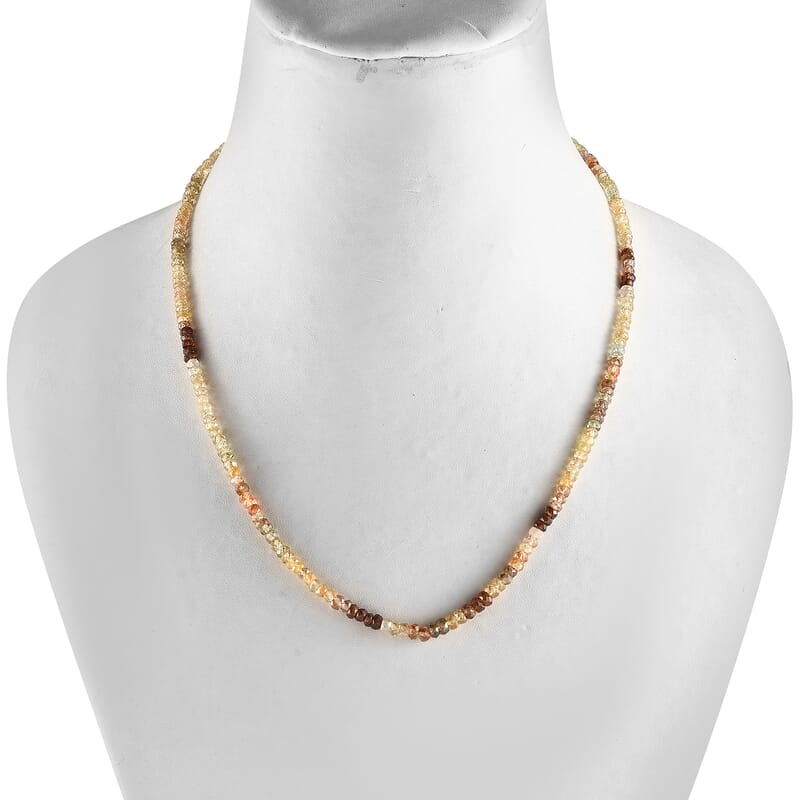 Luxoro 10K Yellow Gold Golden Zircon Beaded Necklace 18 Inches 66.10 ctw