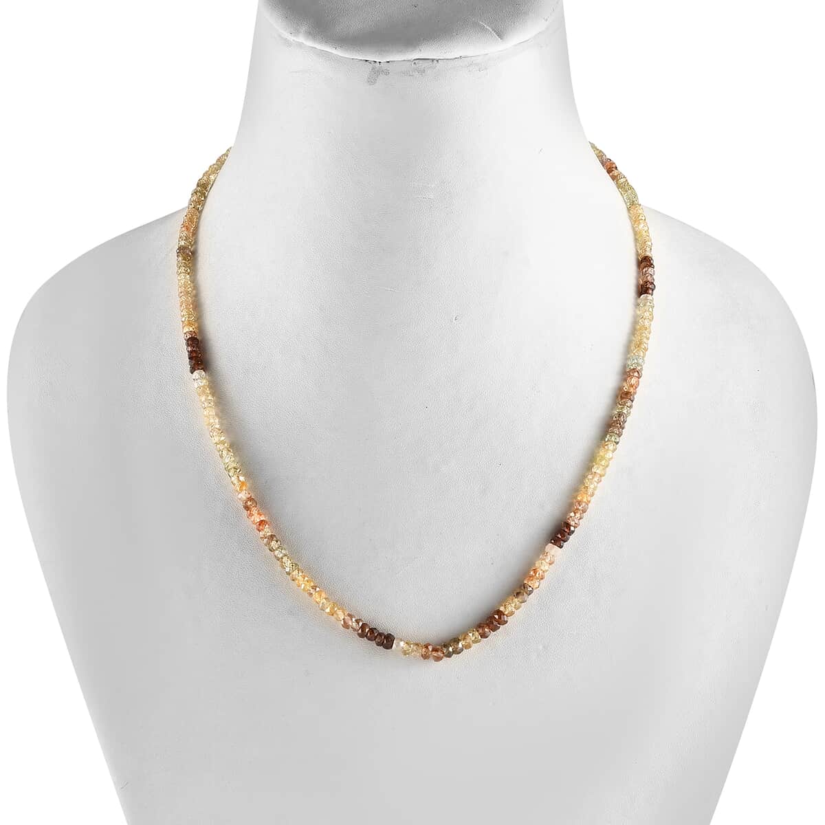 Luxoro 10K Yellow Gold Golden Zircon Beaded Necklace 18 Inches 66.10 ctw image number 2
