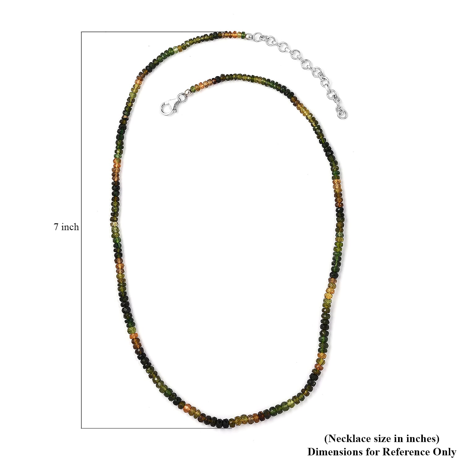 Multi-Tourmaline Beaded Necklace 18 Inches in Rhodium Over Sterling Silver 54.50 ctw