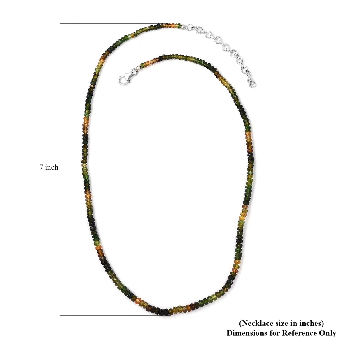 Multi-Tourmaline Beaded Necklace 18 Inches in Rhodium Over Sterling Silver 54.50 ctw image number 5
