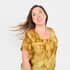TAMSY, 100% RAYON, UMBRELLA DRESS , SIZE-ONE SIZE, COLOR- MUSTARD image number 3