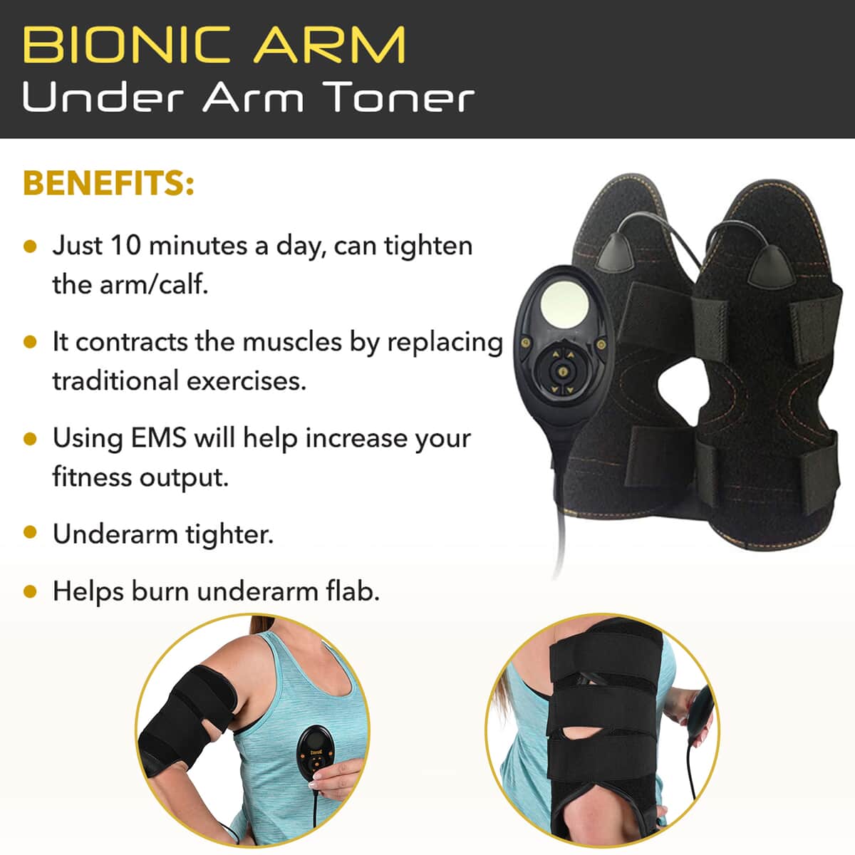 Evertone Bionic Arm Under Arm Toner, Rechargeable Remote Controlled Arm Toner With 10 Training Modes image number 3