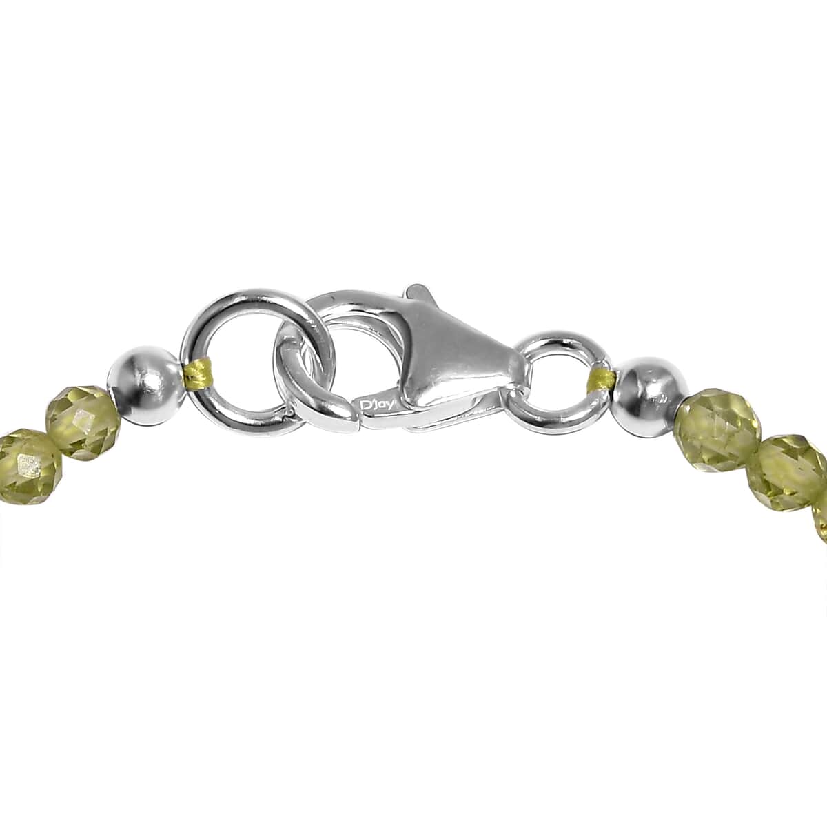 Artisan Crafted Rough Cut Bohemian Moldavite and Peridot Beaded Bracelet in Sterling Silver (7.25 In) 17.60 ctw image number 3