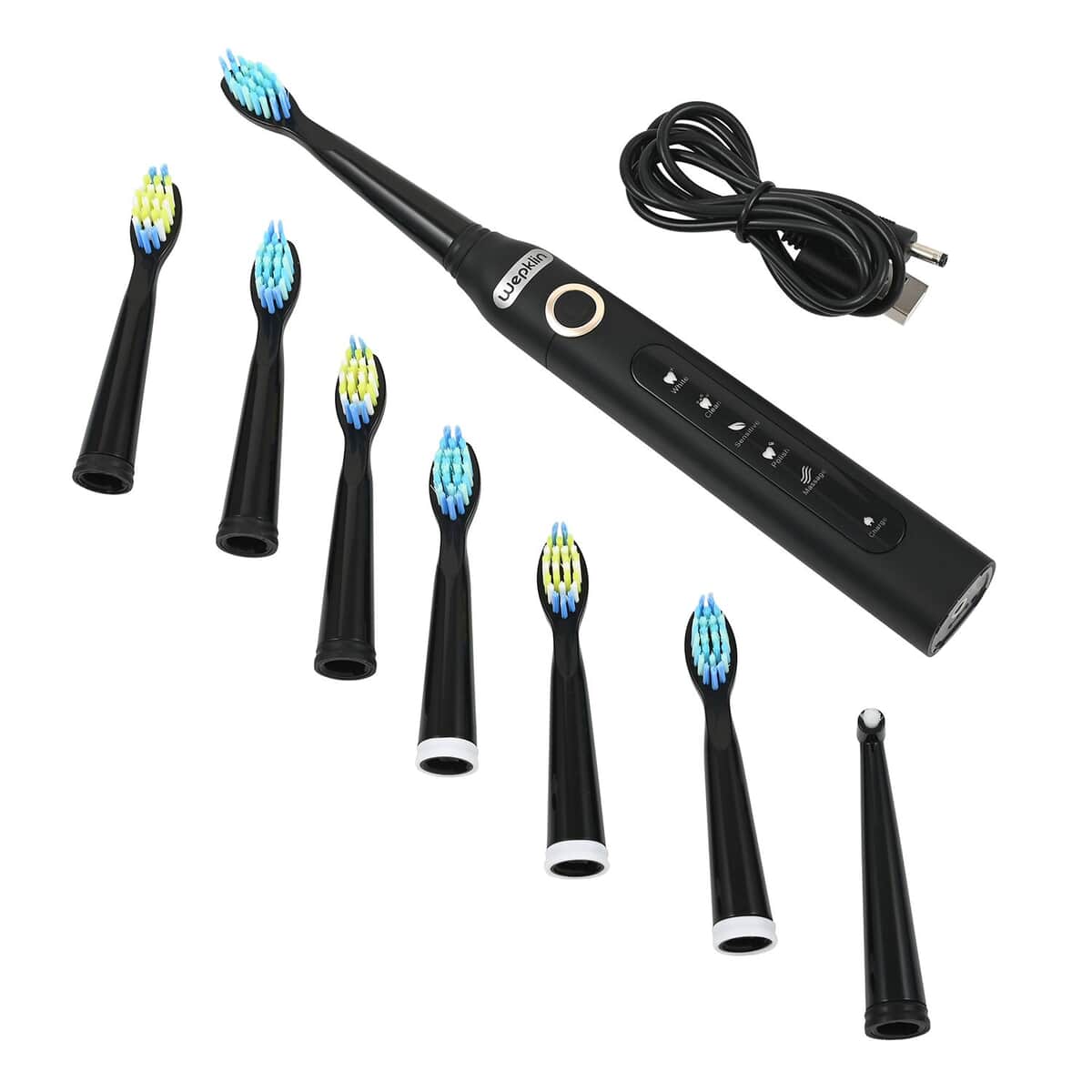 Closeout Black Electric Toothbrush with 8 Replacement Heads image number 5