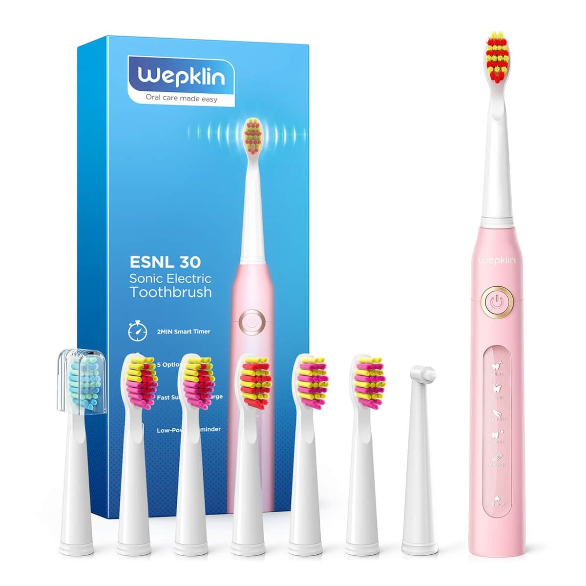 Closeout Pink Electric Toothbrush with 8 Replacement Heads image number 0