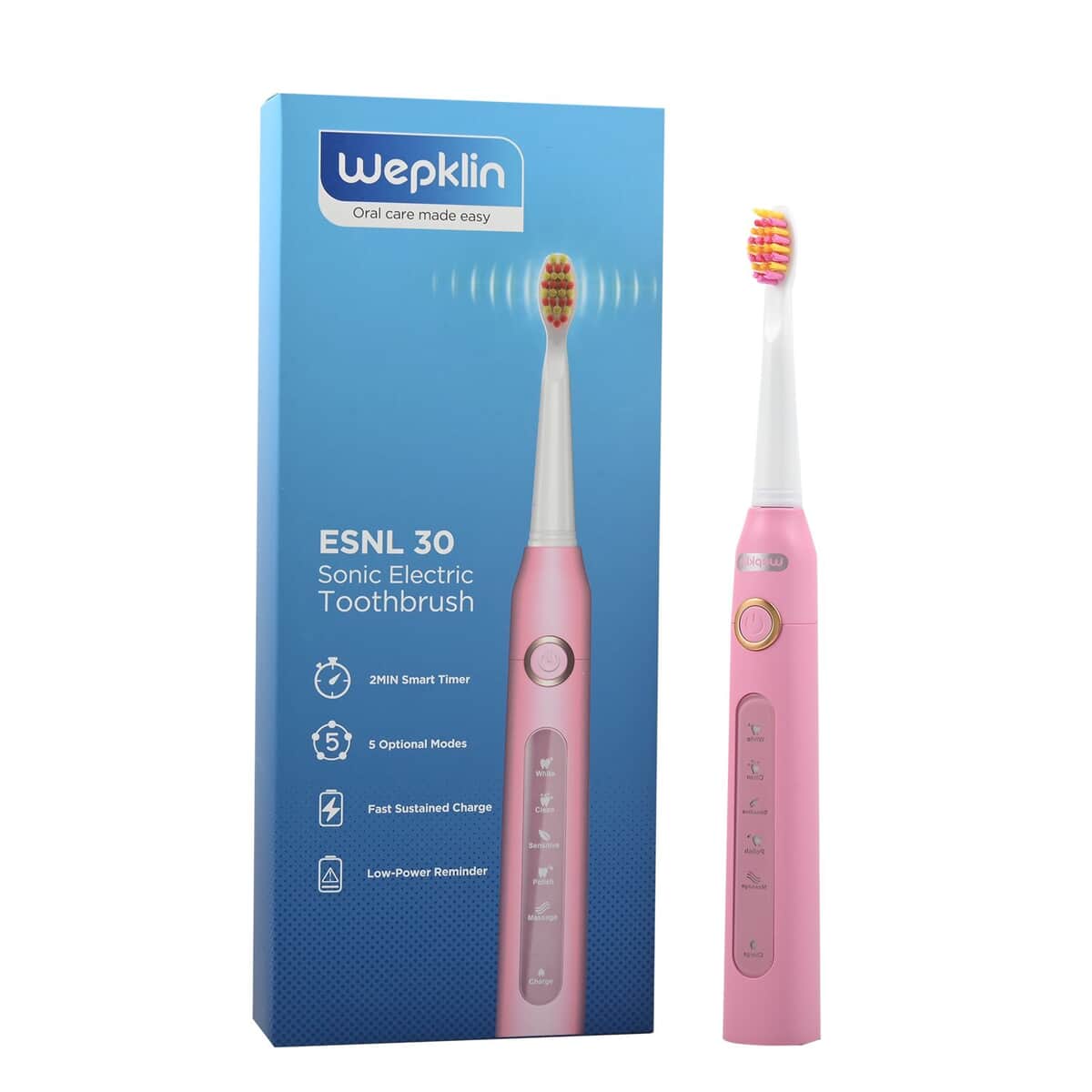 Closeout Pink Electric Toothbrush with 8 Replacement Heads image number 6