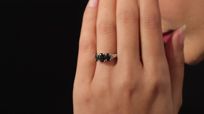 Elite Shungite 3 Stone Ring in Platinum Over Sterling Silver 1.00 ctw
