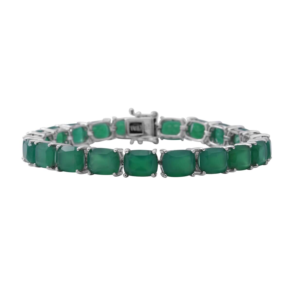 Verde Onyx 41.40 ctw Tennis Bracelet in Platinum Over Sterling Silver (7.50 In) image number 0