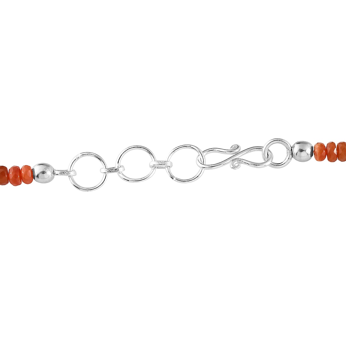 Shades of Fire Opal Beaded Necklace 18 Inches in Sterling Silver  60.00 ctw image number 4