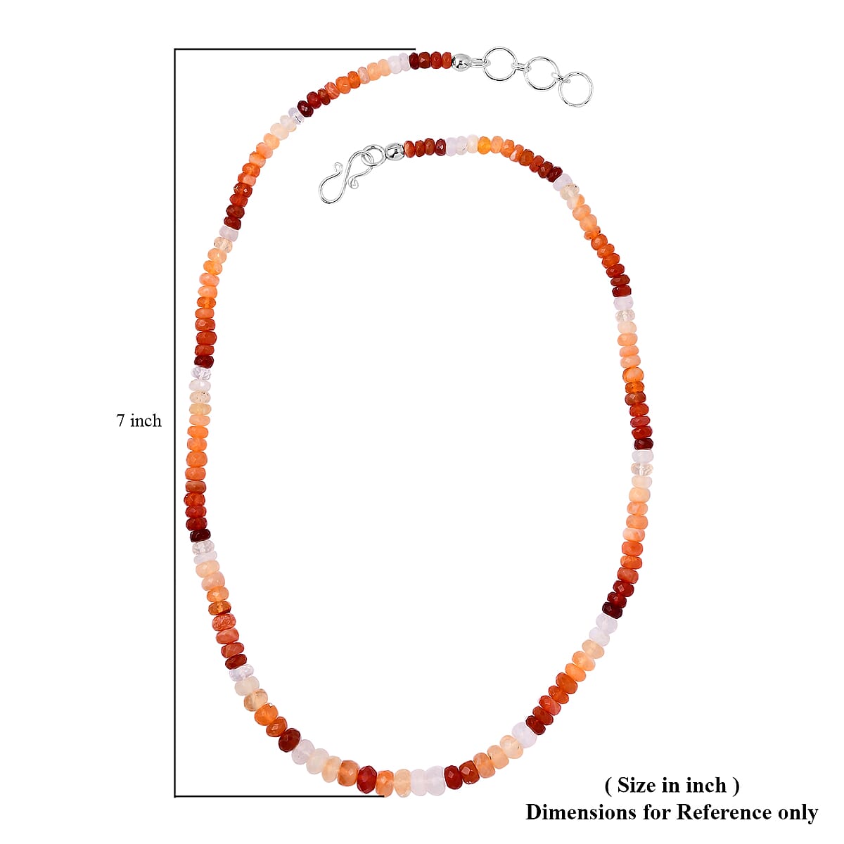 Shades of Fire Opal Beaded Necklace 18 Inches in Sterling Silver  60.00 ctw image number 5