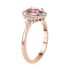 Iliana 18K Rose Gold AAA Madagascar Pink Sapphire and G-H SI Diamond Halo Ring (Size 7.0) 1.15 ctw image number 3