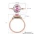 Iliana 18K Rose Gold AAA Madagascar Pink Sapphire and G-H SI Diamond Halo Ring (Size 7.0) 1.15 ctw image number 5