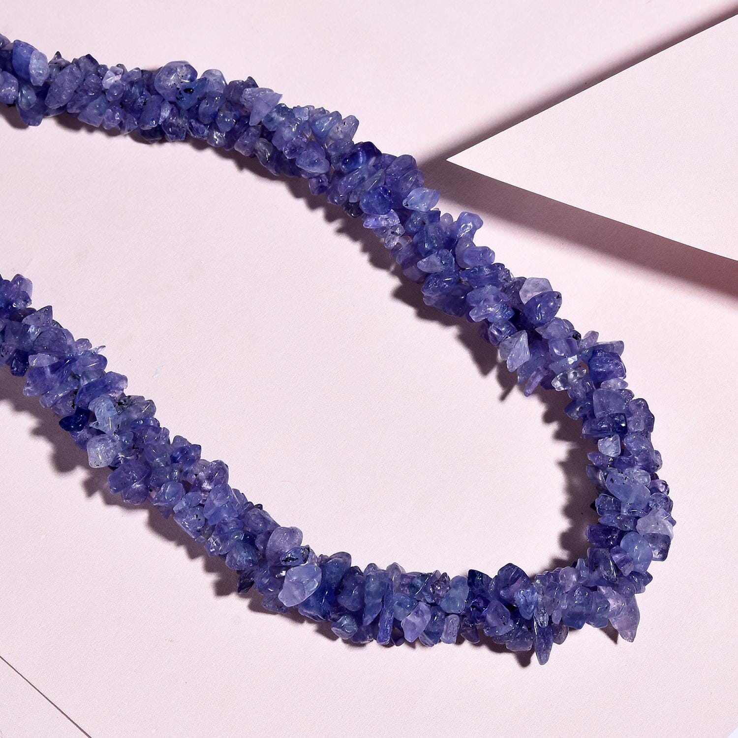 Buy Tanzanite Chips Necklace 20 Inches in Platinum Over Sterling