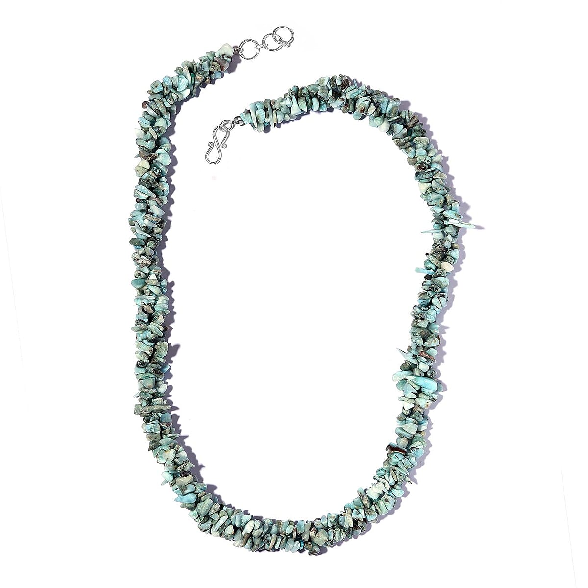 Larimar Chips Necklace 20 Inches in Platinum Over Sterling Silver 308.90 ctw image number 0