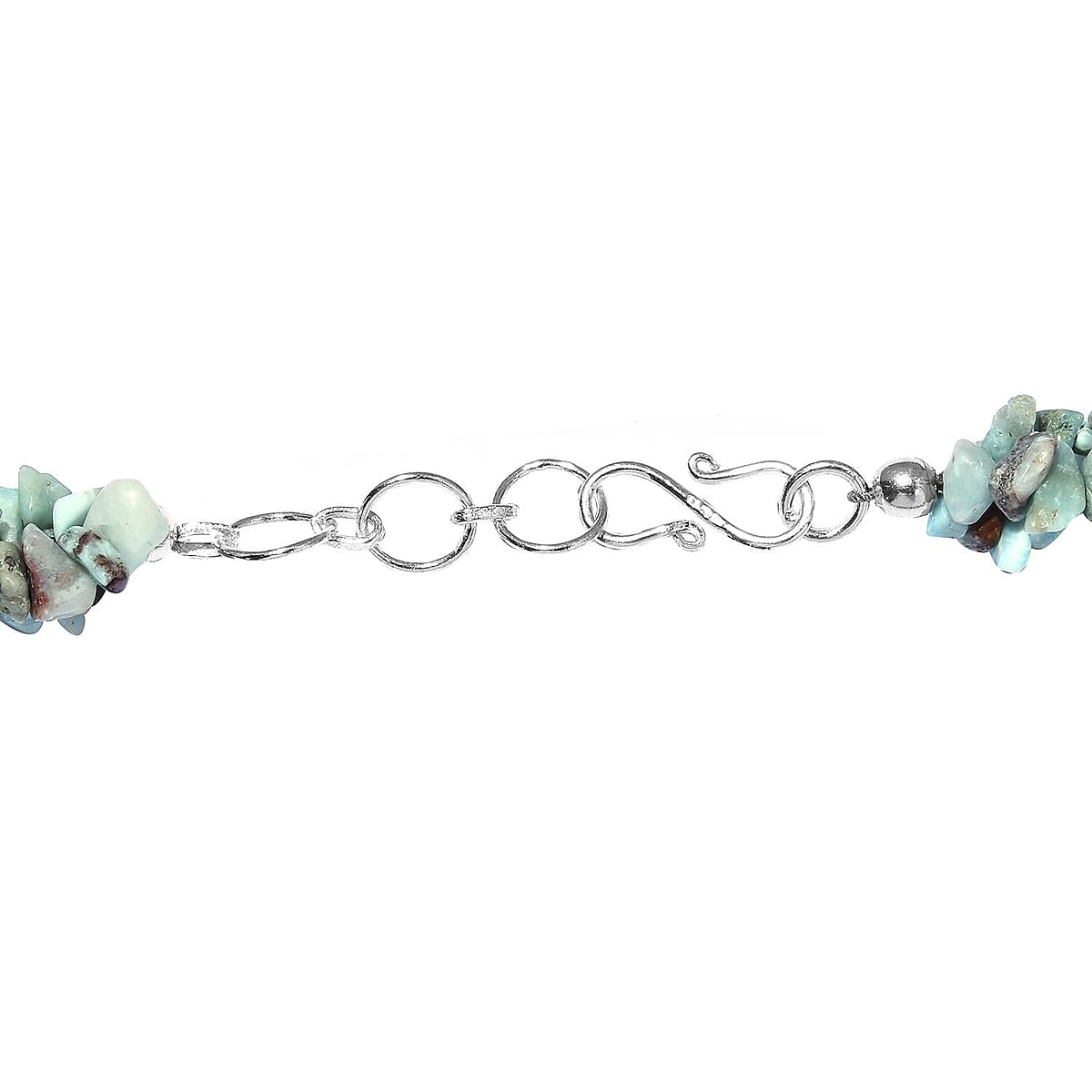 Larimar Chips Necklace 20 Inches in Platinum Over Sterling Silver 308.90 ctw image number 3