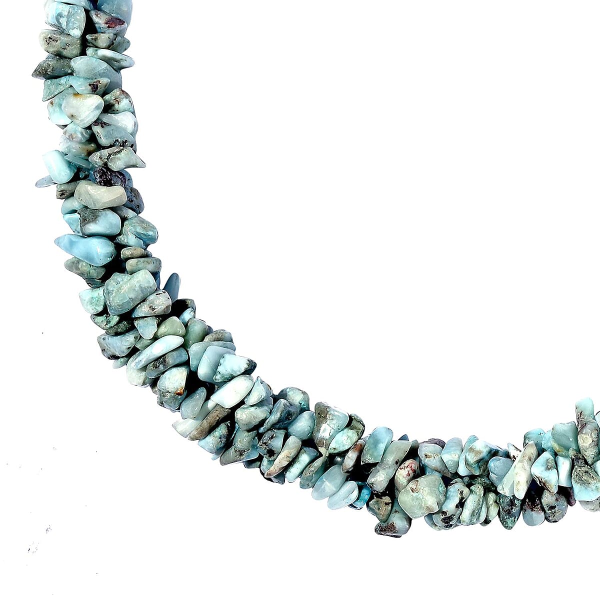 Larimar Chips Necklace 20 Inches in Platinum Over Sterling Silver 308.90 ctw image number 4