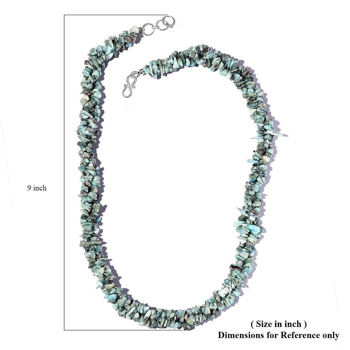 Larimar Chips Necklace 20 Inches in Platinum Over Sterling Silver 308.90 ctw image number 5