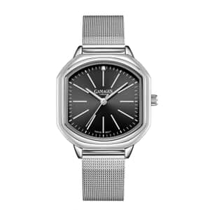 Gamages of London Diamond Swiss Quartz Movement Watch with Stainless Steel Strap (38mm) with Free Gift Pen