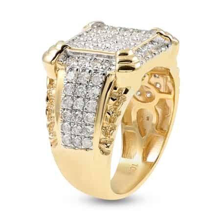 10K Yellow Gold G-H I3 Diamond Men's Ring (Size 10.0) 9.25 Grams 2.25 ctw image number 3