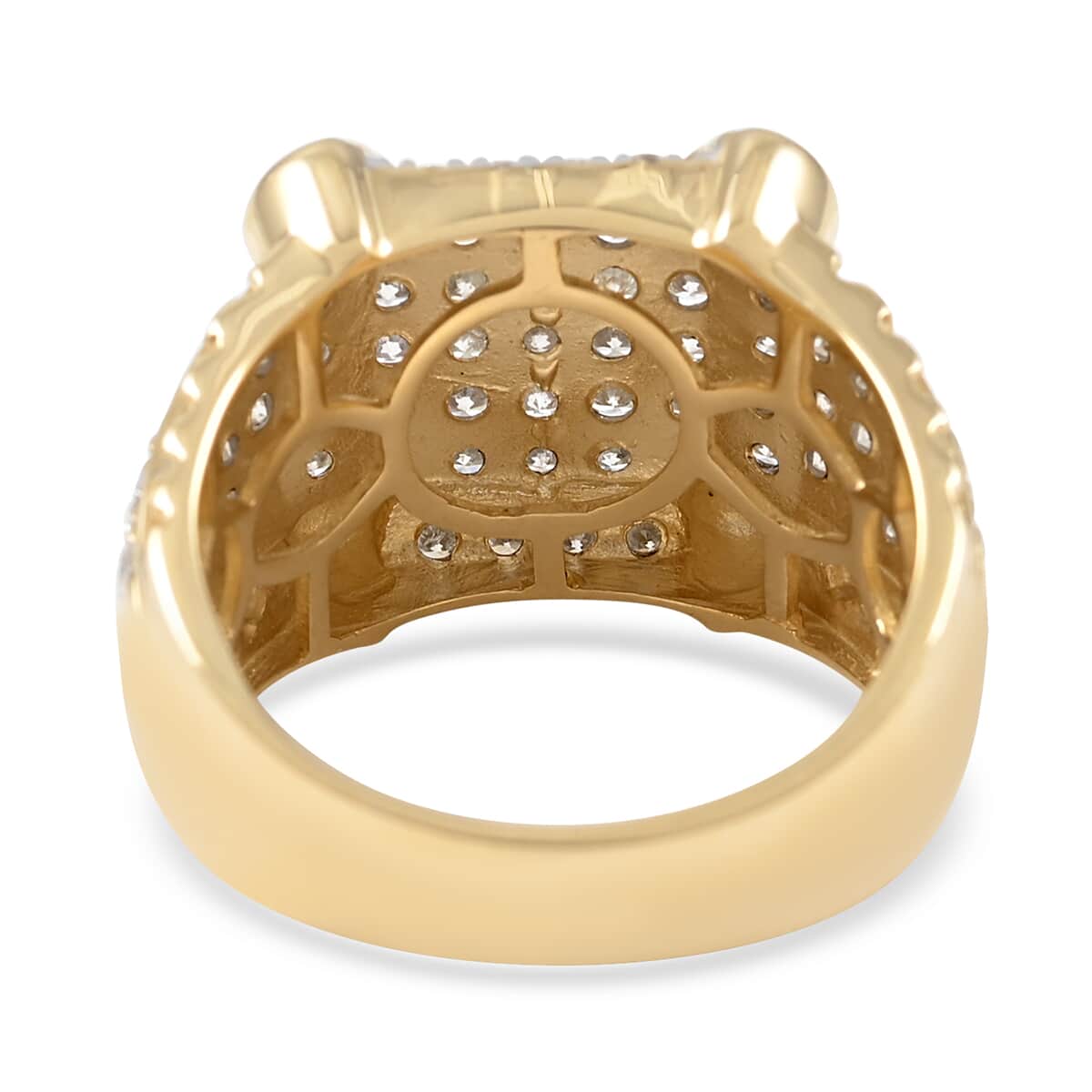 10K Yellow Gold G-H I3 Diamond Men's Ring (Size 10.0) 9.25 Grams 2.25 ctw image number 4
