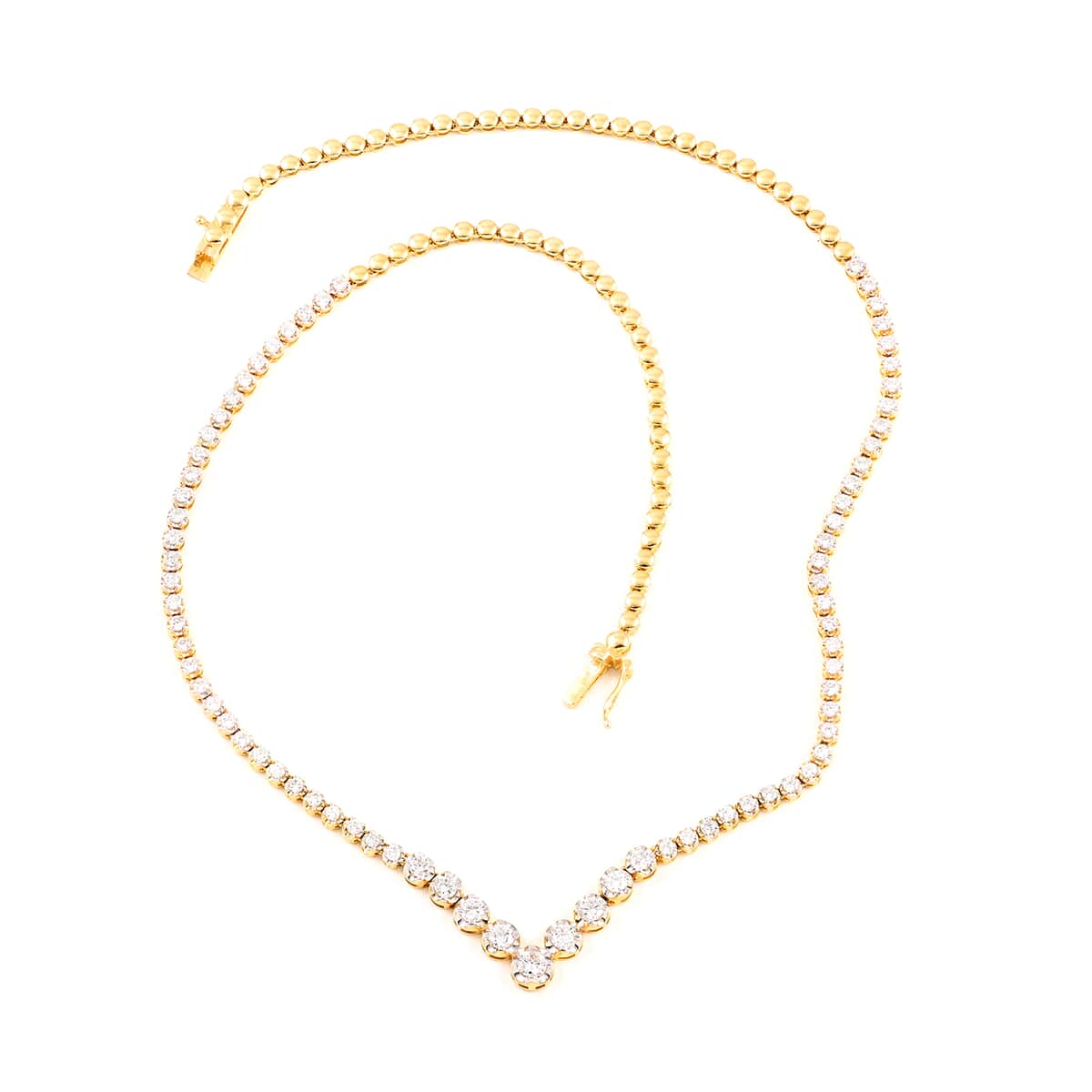 NY Closeout 10K Yellow Gold G-H I1-SI3 Diamond Necklace 16 Inches 13.2 Grams 3.00 ctw image number 2