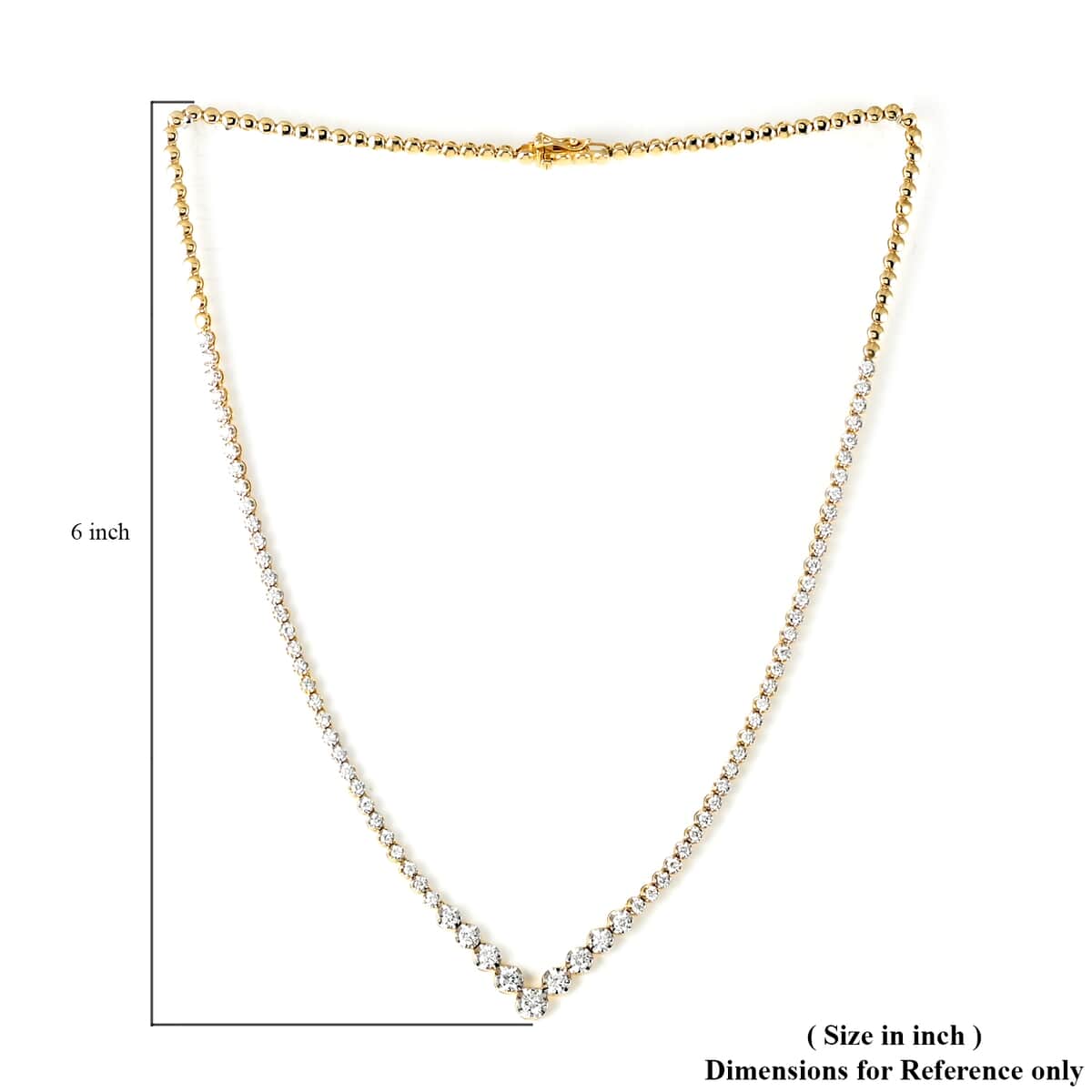 NY Closeout 10K Yellow Gold G-H I1-SI3 Diamond Necklace 16 Inches 13.2 Grams 3.00 ctw image number 4
