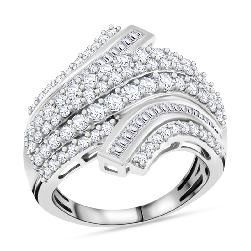 10K White Gold G-H I3 Diamond Ring (Size 7.0) 7.35 Grams 2.00 ctw