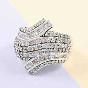 10K White Gold G-H I3 Diamond Ring (Size 7.0) 7.35 Grams 2.00 ctw