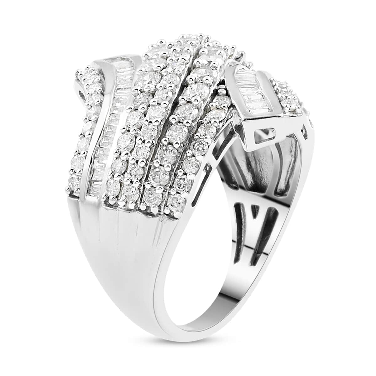 10K White Gold G-H I3 Diamond Ring (Size 7.0) 7.35 Grams 2.00 ctw image number 3