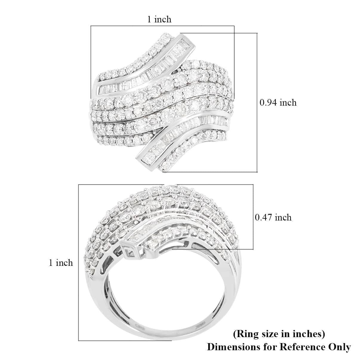 10K White Gold G-H I3 Diamond Ring (Size 7.0) 7.35 Grams 2.00 ctw image number 5