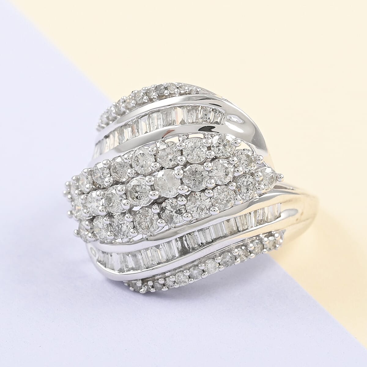 10K White Gold G-H I3 Diamond Ring (Size 7.0) 5.50 Grams 2.00 ctw image number 1