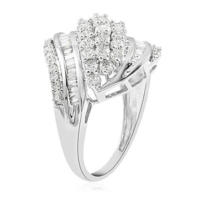 10K White Gold G-H I3 Diamond Ring (Size 7.0) 5.50 Grams 2.00 ctw