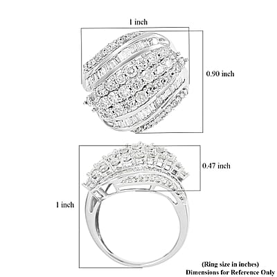 10K White Gold G-H I3 Diamond Ring (Size 7.0) 5.50 Grams 2.00 ctw
