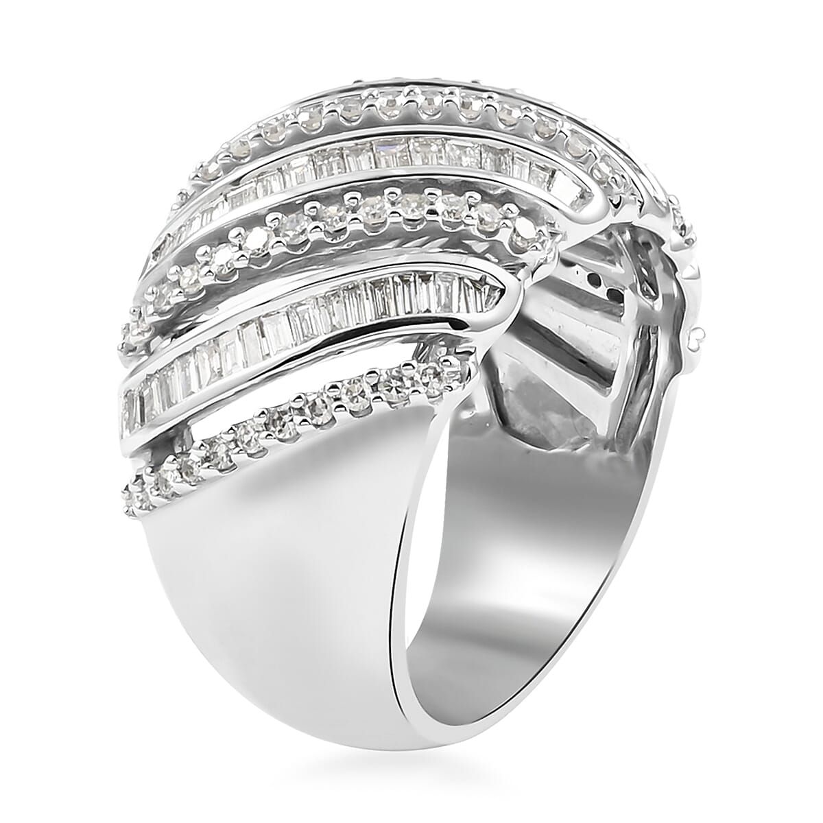 NY Closeout 10K White Gold G SI2 Diamond Ring (Size 7.0) 9.35 Grams 1.00 ctw
