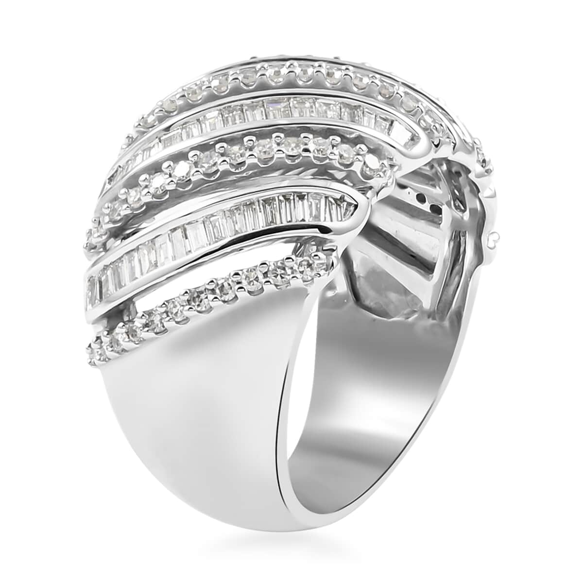 NY Closeout 10K White Gold G SI2 Diamond Ring (Size 7.0) 9.35 Grams 1.00 ctw image number 3