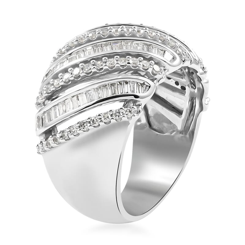 NY Closeout 10K White Gold G SI2 Diamond Ring (Size 7.0) 9.35 Grams 1.00 ctw