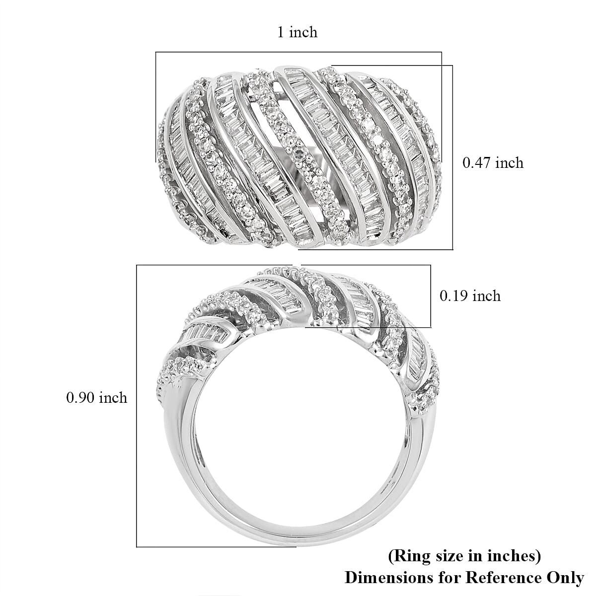 NY Closeout 10K White Gold G SI2 Diamond Ring (Size 7.0) 9.35 Grams 1.00 ctw
