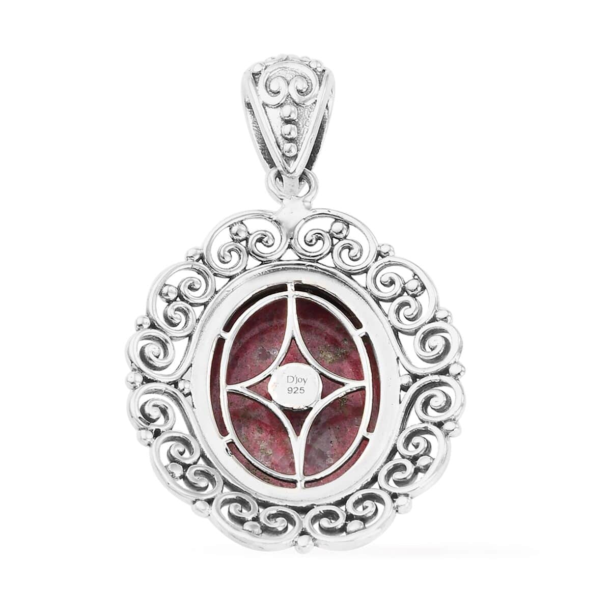 Artisan Crafted Norwegian Thulite Solitaire Pendant in Sterling Silver 18.50 ctw image number 3