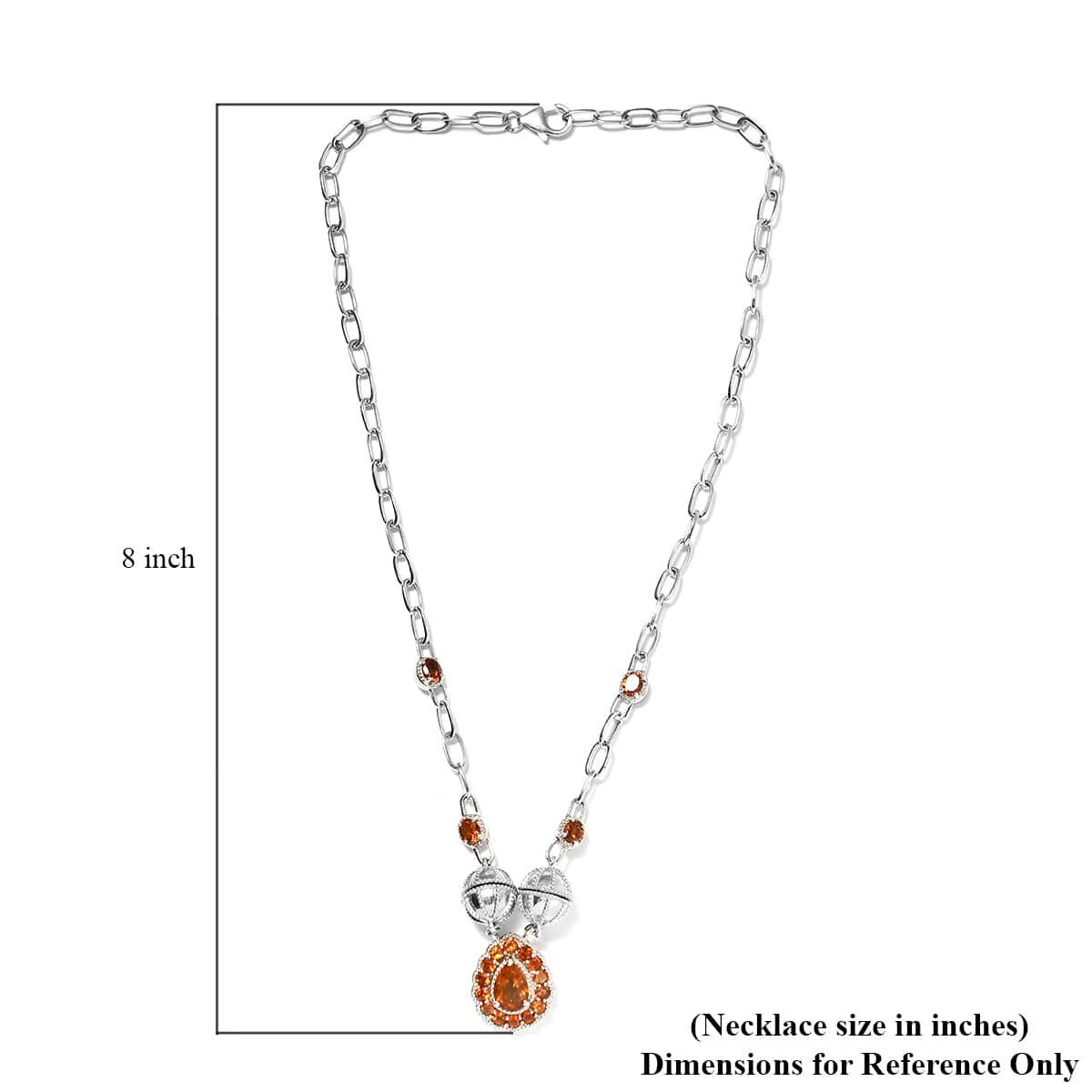 Santa Ana Madeira Citrine Necklace 18 Inches in Platinum Over Sterling Silver 4.15 ctw image number 4