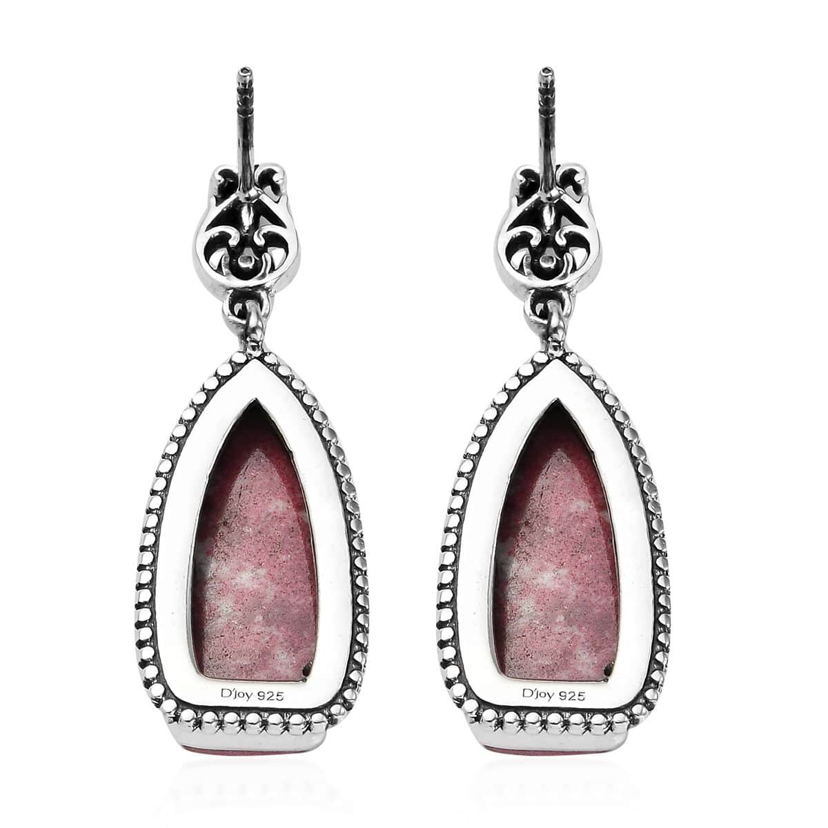 Artisan Crafted Norwegian Thulite Earrings in Sterling Silver 15.15 ctw image number 3