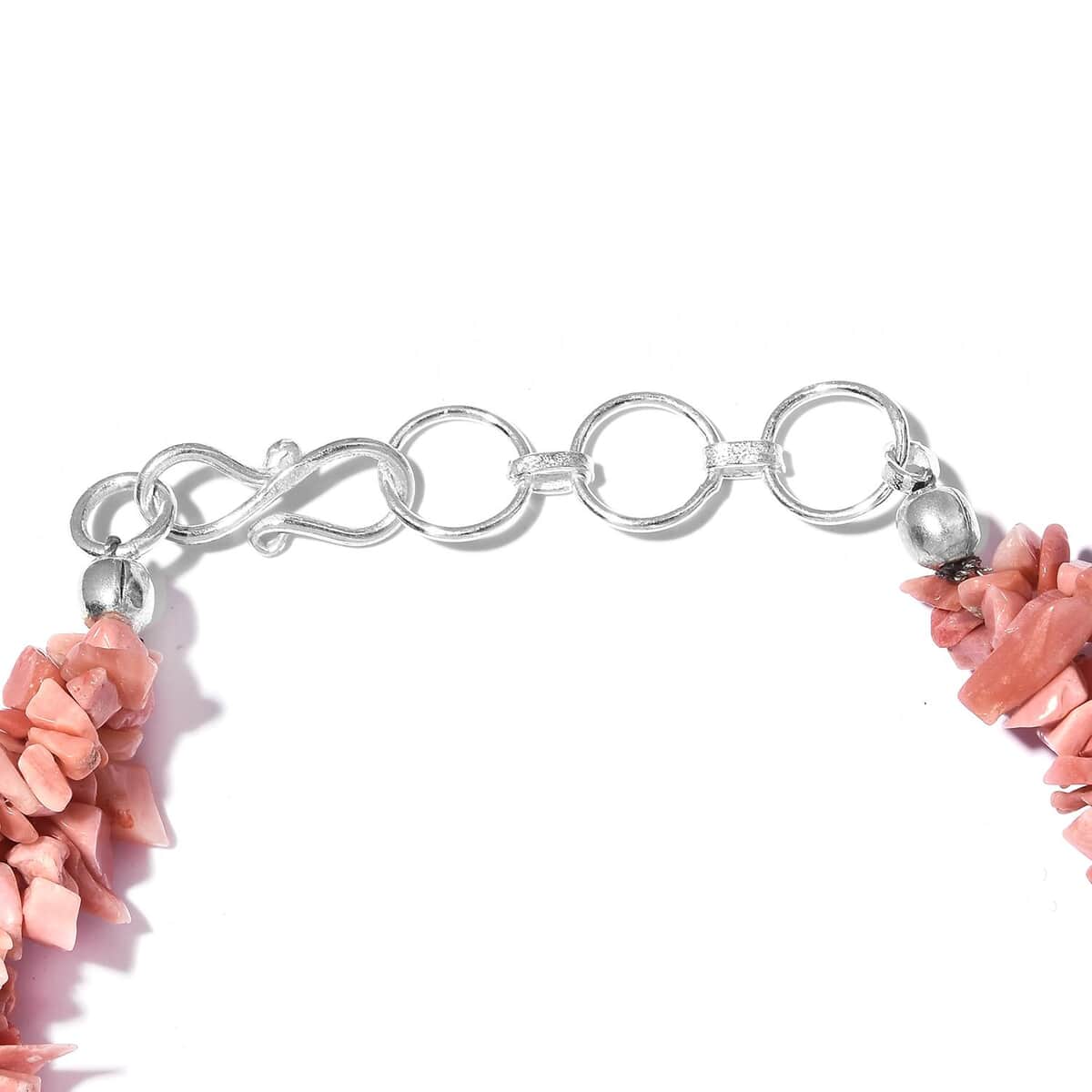 Peach Opal Chips Twisted Bracelet in Sterling Silver (7.25 In) 56.50 ctw image number 3