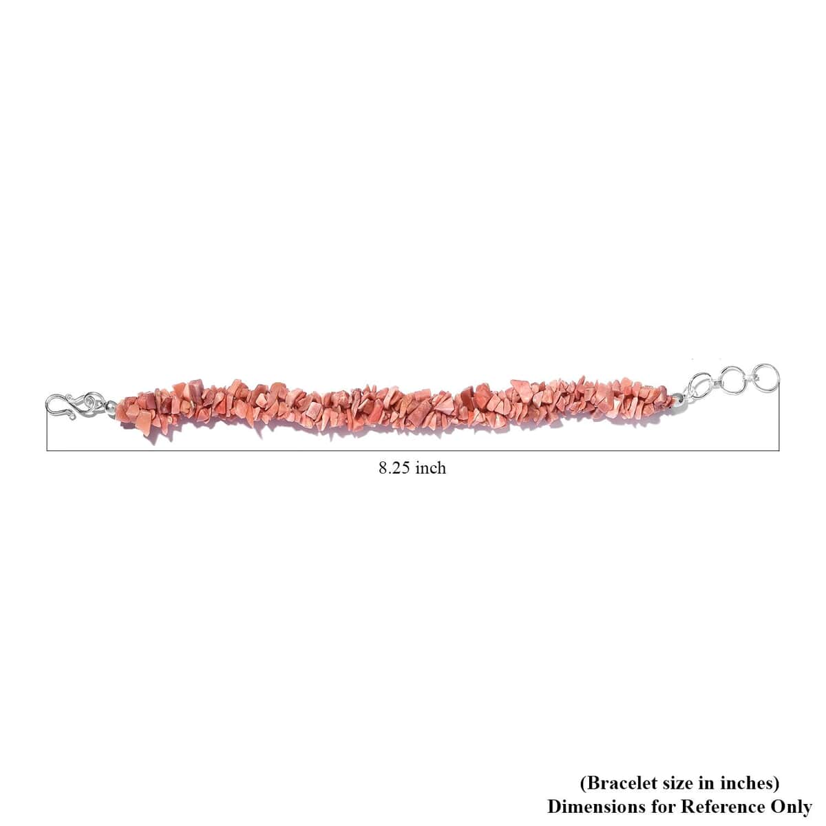 Peach Opal Chips Twisted Bracelet in Sterling Silver (7.25 In) 56.50 ctw image number 4